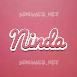 ninda in Red Scribble style - 3D name wallpaper