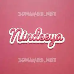nindeeya in Red Scribble style - 3D name wallpaper