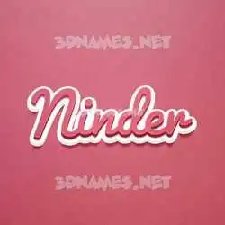 ninder in Red Scribble style - 3D name wallpaper