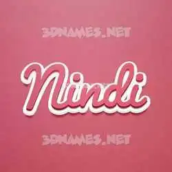 nindi in Red Scribble style - 3D name wallpaper