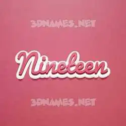 nineteen in Red Scribble style - 3D name wallpaper