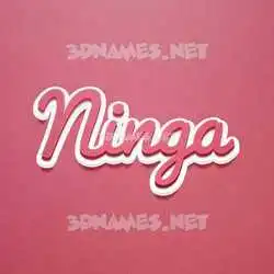 ninga in Red Scribble style - 3D name wallpaper