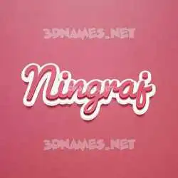 ningraj in Red Scribble style - 3D name wallpaper
