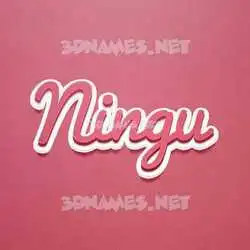 ningu in Red Scribble style - 3D name wallpaper