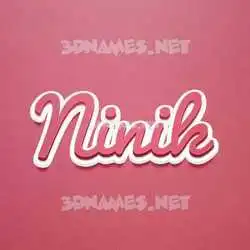 ninik in Red Scribble style - 3D name wallpaper