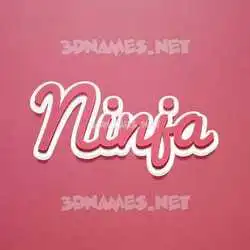 ninja in Red Scribble style - 3D name wallpaper