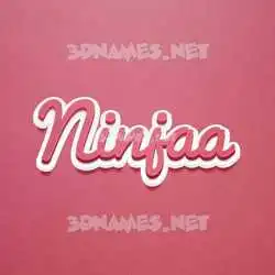 ninjaa in Red Scribble style - 3D name wallpaper
