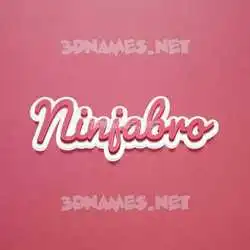 ninjabro in Red Scribble style - 3D name wallpaper