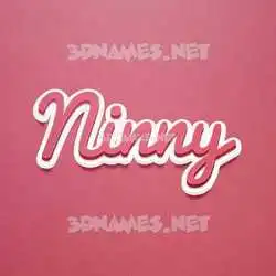 ninny in Red Scribble style - 3D name wallpaper