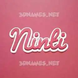 ninti in Red Scribble style - 3D name wallpaper