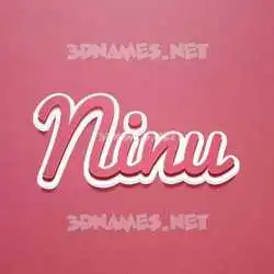 ninu in Red Scribble style - 3D name wallpaper