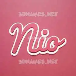 nio in Red Scribble style - 3D name wallpaper