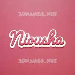 niousha in Red Scribble style - 3D name wallpaper