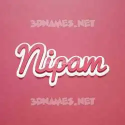 nipam in Red Scribble style - 3D name wallpaper