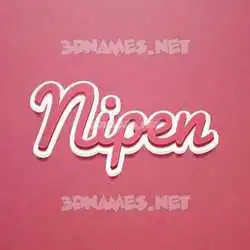 nipen in Red Scribble style - 3D name wallpaper