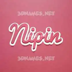 nipin in Red Scribble style - 3D name wallpaper