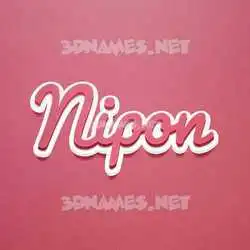 nipon in Red Scribble style - 3D name wallpaper