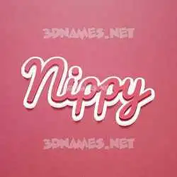 nippy in Red Scribble style - 3D name wallpaper