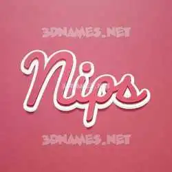 nips in Red Scribble style - 3D name wallpaper