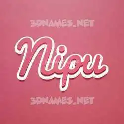 nipu in Red Scribble style - 3D name wallpaper