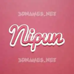 nipun in Red Scribble style - 3D name wallpaper