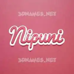 nipuni in Red Scribble style - 3D name wallpaper