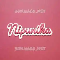 nipunika in Red Scribble style - 3D name wallpaper