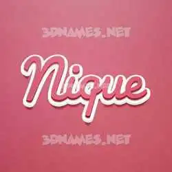 nique in Red Scribble style - 3D name wallpaper