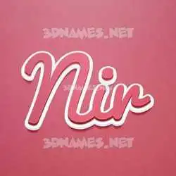 nir in Red Scribble style - 3D name wallpaper