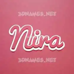 nira in Red Scribble style - 3D name wallpaper