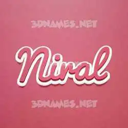 niral in Red Scribble style - 3D name wallpaper