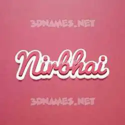 nirbhai in Red Scribble style - 3D name wallpaper