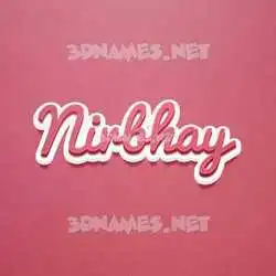 nirbhay in Red Scribble style - 3D name wallpaper
