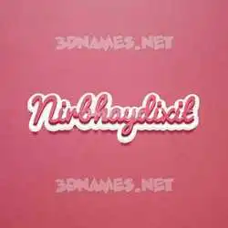 nirbhaydixit in Red Scribble style - 3D name wallpaper