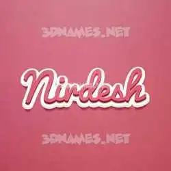 nirdesh in Red Scribble style - 3D name wallpaper
