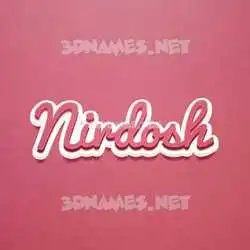 nirdosh in Red Scribble style - 3D name wallpaper