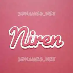 niren in Red Scribble style - 3D name wallpaper