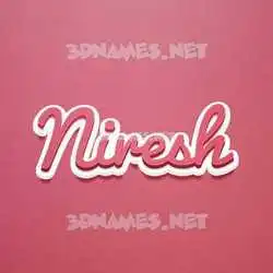 niresh in Red Scribble style - 3D name wallpaper