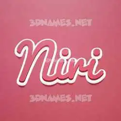 niri in Red Scribble style - 3D name wallpaper