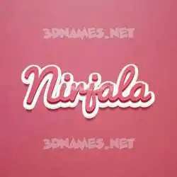 nirjala in Red Scribble style - 3D name wallpaper