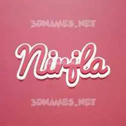 nirjla in Red Scribble style - 3D name wallpaper