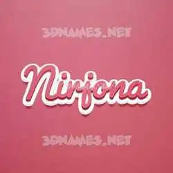 nirjona in Red Scribble style - 3D name wallpaper