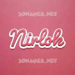 nirlok in Red Scribble style - 3D name wallpaper