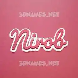 nirob in Red Scribble style - 3D name wallpaper