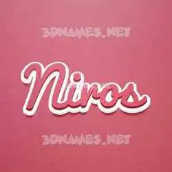niros in Red Scribble style - 3D name wallpaper