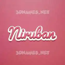 niruban in Red Scribble style - 3D name wallpaper