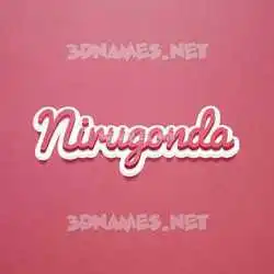 nirugonda in Red Scribble style - 3D name wallpaper