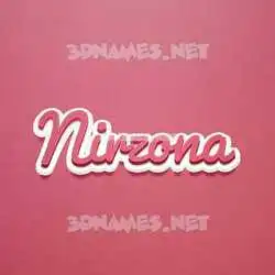 nirzona in Red Scribble style - 3D name wallpaper