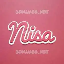 nisa in Red Scribble style - 3D name wallpaper