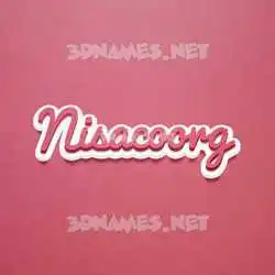 nisacoorg in Red Scribble style - 3D name wallpaper